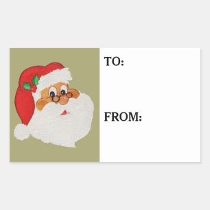 Sticker Rectangulaire Balise cadeau Black Père Noël Pop Art Style vintag