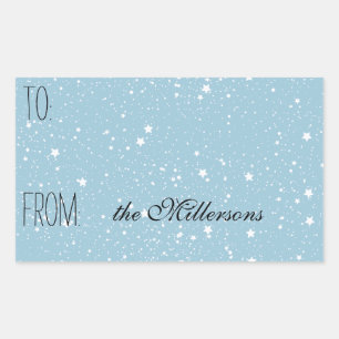 Sticker Rectangulaire Balise Cadeau Étoiles
