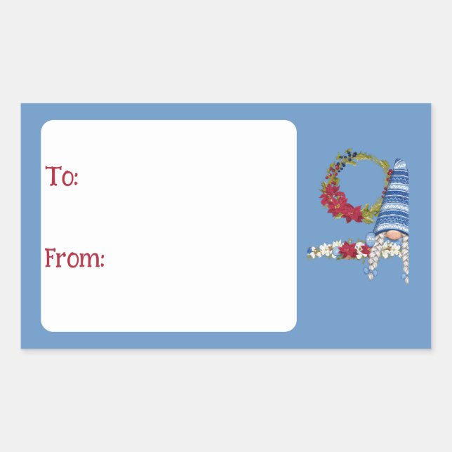 Sticker Rectangulaire Balise cadeau Gnome at Home (Devant)