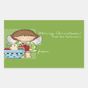 Sticker Rectangulaire Balise cadeau Little Christmas Angel - d5