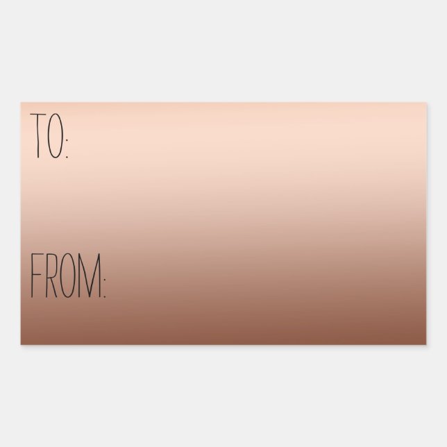 Sticker Rectangulaire Balise cadeau Ombre en bronze or (Devant)