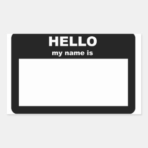 Sticker Rectangulaire Balise de nom - BONJOUR mon nom est