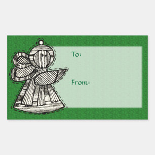 Sticker Rectangulaire Balises cadeaux ornementales vintages