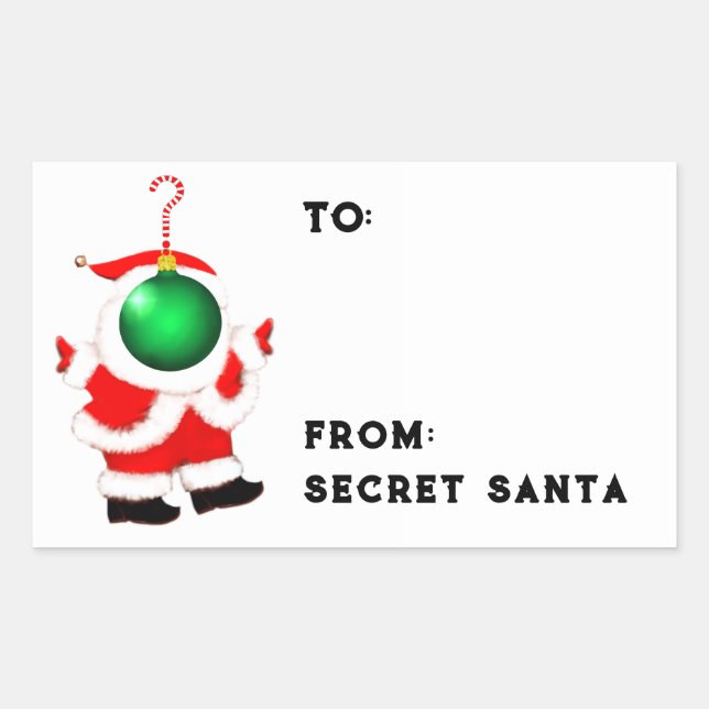 Sticker Rectangulaire Balises cadeaux Secret Père Noël (Devant)