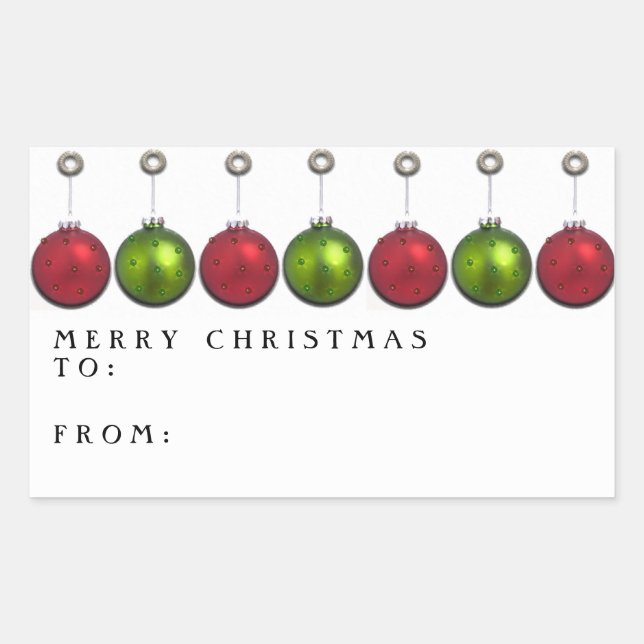 Sticker Rectangulaire Balises de cadeaux de Noël (Devant)