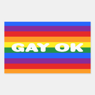 Sticker Rectangulaire Balises de Gay pride arc-en-ciel 6 bandes LGBT du