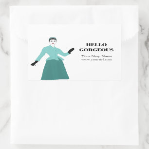 Sticker Rectangulaire Balises de marketing mode, emballage boutique en l