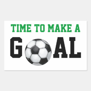 Sticker Rectangulaire Balle de football, faire un but