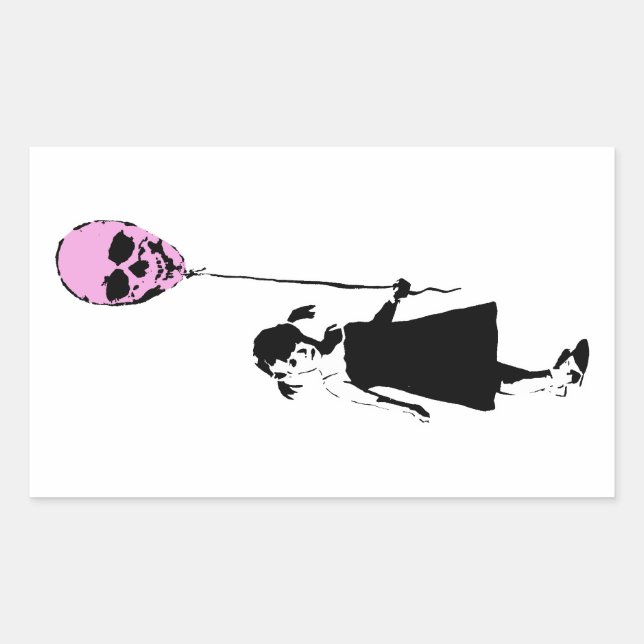 Sticker Rectangulaire Balloon Girl (Devant)