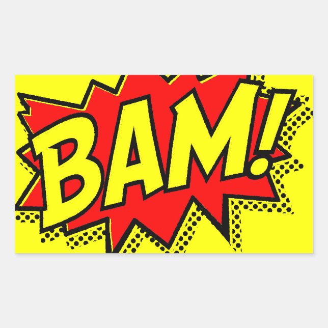 STICKER RECTANGULAIRE BAM COMICBOOK SONS ACTIONS LOUD COMICS CARTOONS (Devant)