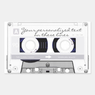 Sticker Rectangulaire Bande de cassette - blanc -