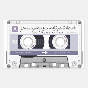 Sticker Rectangulaire Bande de cassette - gris -