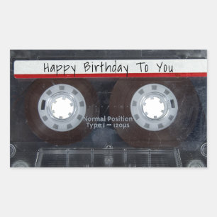 Sticker Rectangulaire Bande de la cassette d'anniversaire