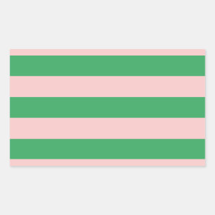 Sticker Rectangulaire Bande horizontale rose et verte Toute taille P