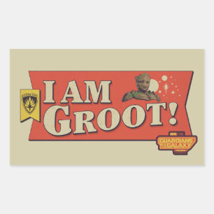 Sticker Rectangulaire Bandeau des Gardiens de la Galaxie "I Am Groot"