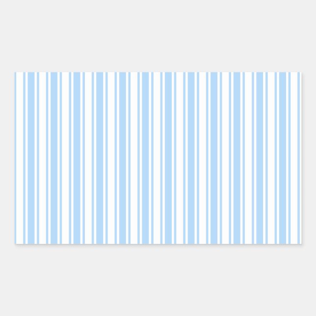 Sticker Rectangulaire Bandes de bonbons bleu pâle et blanc (Devant)