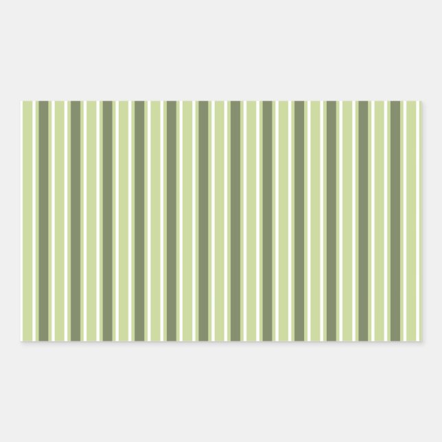 Sticker Rectangulaire Bandes de bonbons d'olive et blanc (Devant)