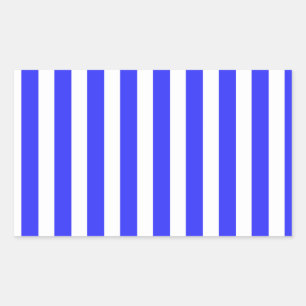 Sticker Rectangulaire Bandes de bonbons royales bleues et blanches