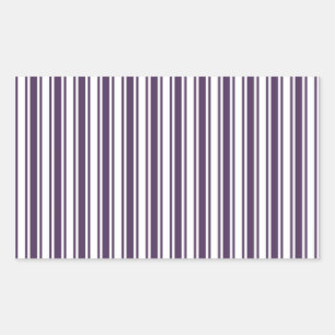 Sticker Rectangulaire Bandes de bonbons violettes foncées et blanches
