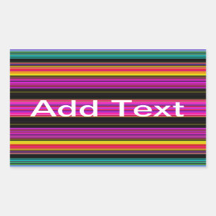Sticker Rectangulaire Bandes minces et colorées - 2