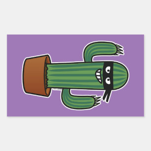 Sticker Rectangulaire Bandit sournois masqué par ninja de bandido de