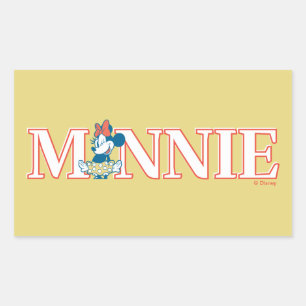 Sticker Rectangulaire Bannière de nom Minnie classique