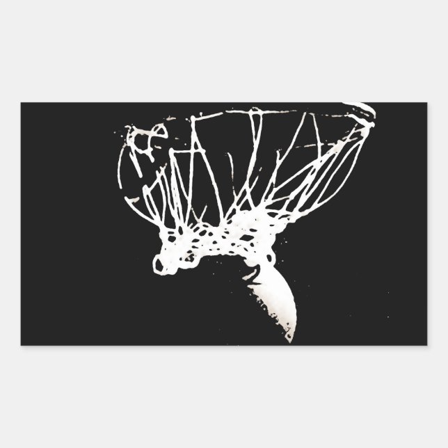 Sticker Rectangulaire Basket-ball Black White Pop Art (Devant)