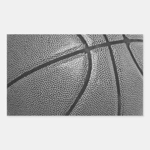 Sticker Rectangulaire Basket-ball en niveaux de gris