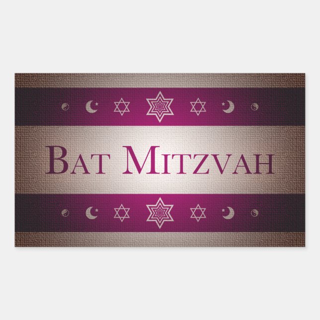 Sticker Rectangulaire Bat mitzvah (Devant)