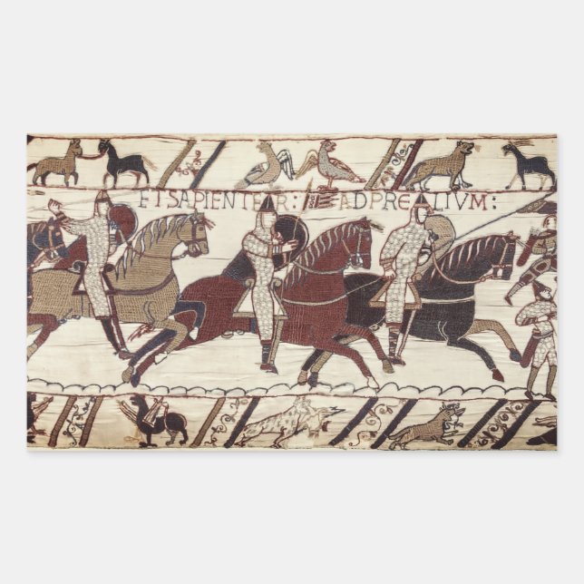 Sticker Rectangulaire Bataille d'Hastings - Chevaliers normands (Devant)