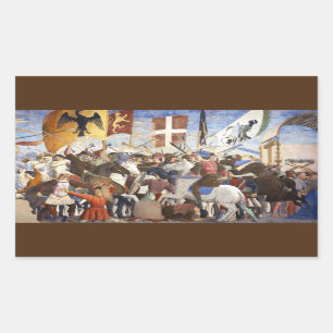 Sticker Rectangulaire BATAILLE D'HÉRACLIE par Piero Della Francesca