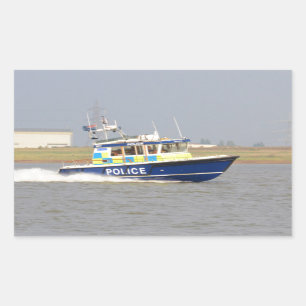 Sticker Rectangulaire Bateau de police à grande vitesse