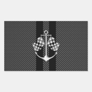 Sticker Rectangulaire Bateau nautique en fibre de carbone