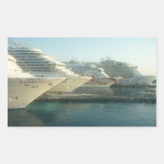 Sticker Rectangulaire Bateaux de croisière à Sunrise