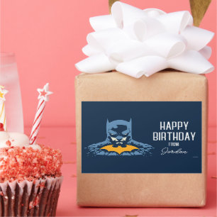 Sticker Rectangulaire Batman Bust brisé avec de l'or   Joyeuses fêtes