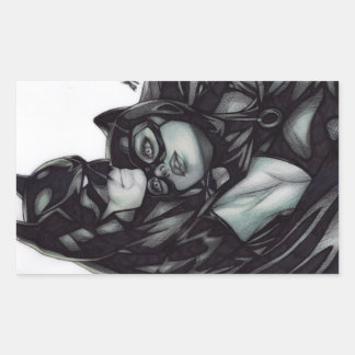 Sticker Rectangulaire Batman & Catwoman ~ Bruce Wayne & Selina Kyle