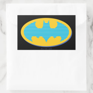 Sticker Rectangulaire Batman Symbole Cyan Stripes