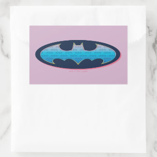Sticker Rectangulaire Batman   Symbole rose et bleu
