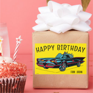 Sticker Rectangulaire Batmobile   Joyeux anniversaire