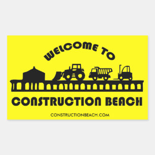 Sticker Rectangulaire Bâton de plage de construction
