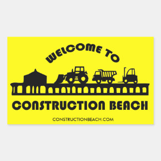 Sticker Rectangulaire Bâton de plage de construction