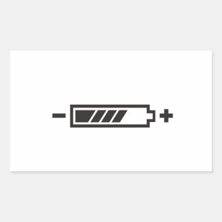 STICKER RECTANGULAIRE BATTERIE DEMI-CHARGE