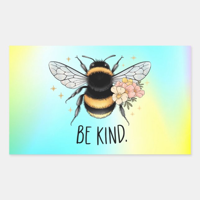 Sticker Rectangulaire Be Kind Honey Bee Clipart-57650 (Devant)
