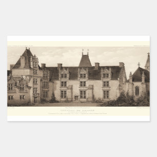 Sticker Rectangulaire Beau château français dans des tons de sépia