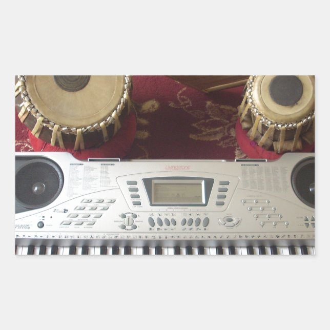 Sticker Rectangulaire Beau Coin Créatif : Tapisserie musicale (Devant)