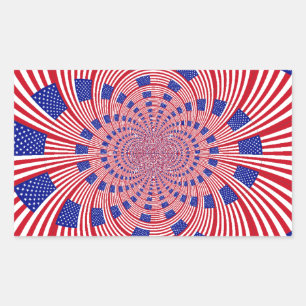 Sticker Rectangulaire Beau drapeau américain Extraordinaire Kaleidoscope
