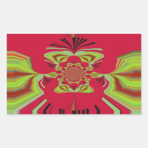 Sticker Rectangulaire Beau Extraordinaire Africain rouge Motif Motif