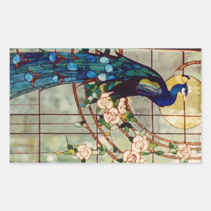 Sticker Rectangulaire Beau Peacock en verre teint