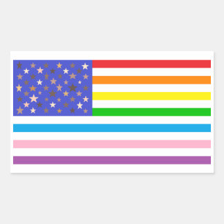 Sticker Rectangulaire Beautiful USA Flag