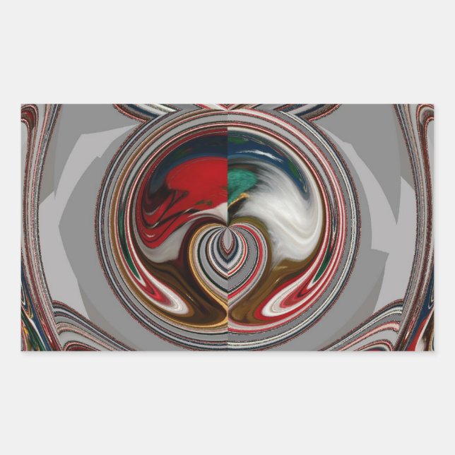 Sticker Rectangulaire Beaux Coeurs de Noël Fêtes Couleurs de saison (Devant)